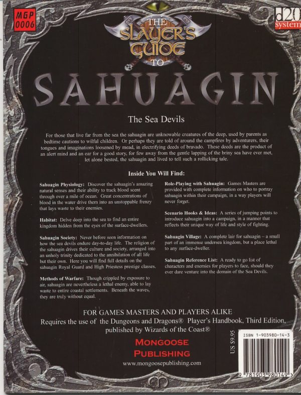 D20 systems The Slayers guide to Sahuagin