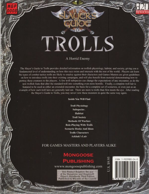 D20 systems The Slayers guide to Trolls