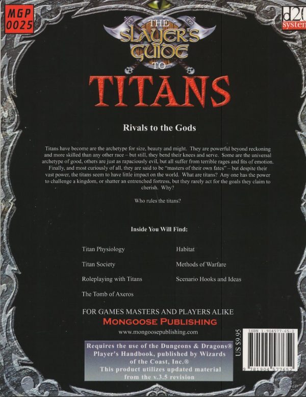 D20 systems The Slayers guide to Titans