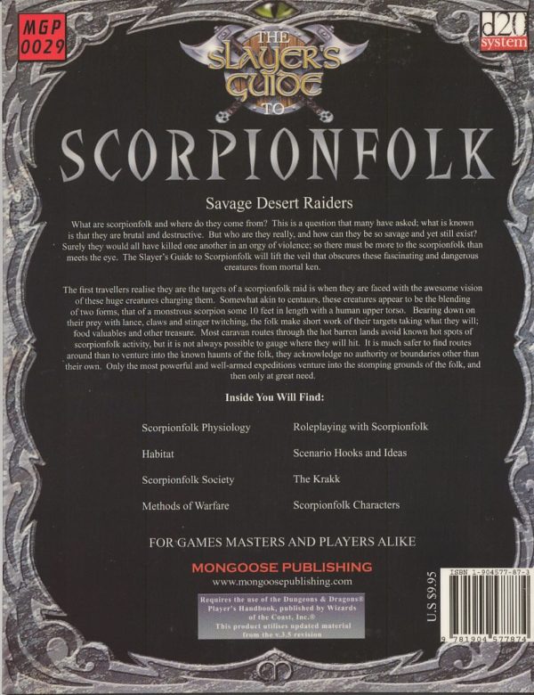 D20 systems The Slayers guide to Scorpionfolk