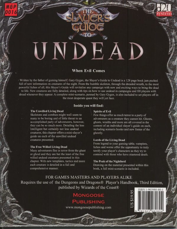 D20 systems The Slayers guide to Undead