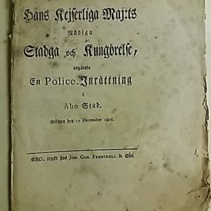 Stadga och Kungårelfe, en police inråttning
