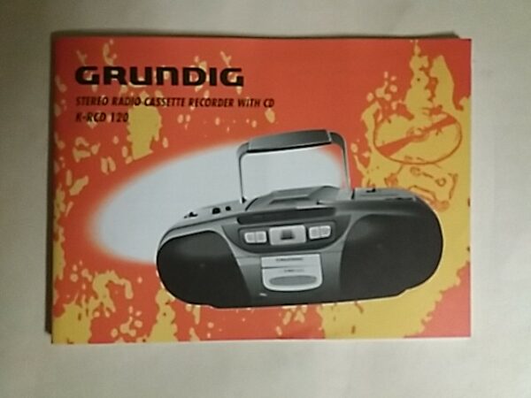 Grundig Stereo Radio Cassette Recorder With CD K-RCD 120 - Käyttöopas, 152202