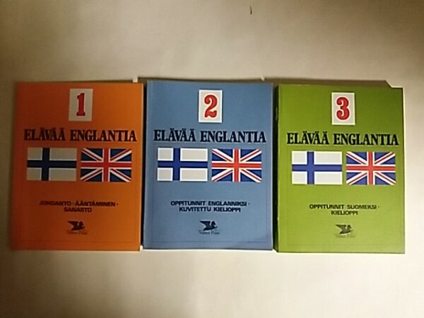 Elävää Englantia : 1 johdanto-ääntäminen-sanasto, 2 oppitunnit englanniksi-kuvitettu kielioppi, 3 oppitunnit suomeksi-kielioppi