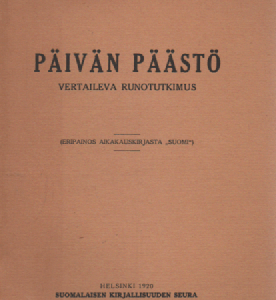 Päivän päästö : vertaileva runotutkimus